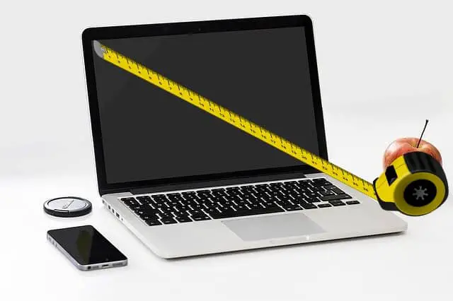 measuring tape measure laptop screen