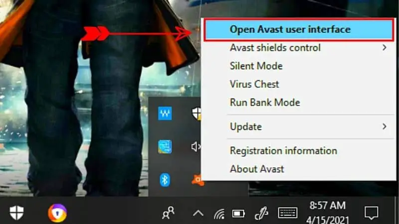 How to close Avast antivirus