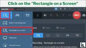 click on the Rectangle on Screen