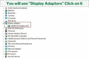 you will see Display Adaptors Click on it